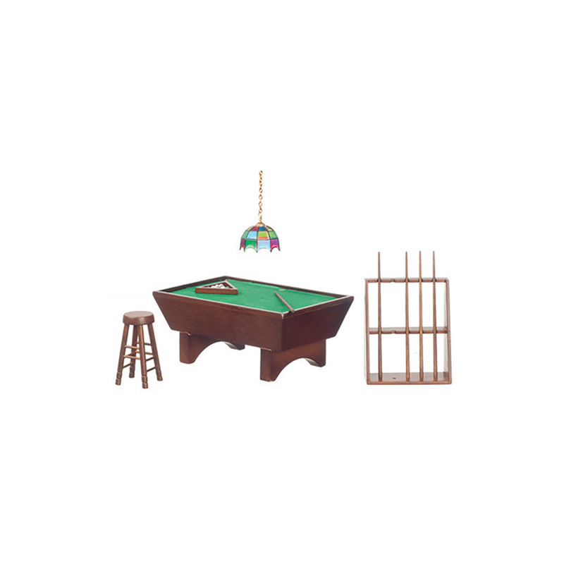 Pool Table Set, 24, Walnut/Cs