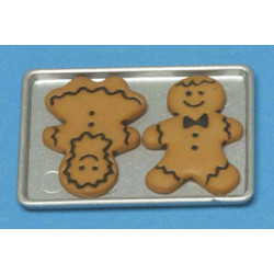 Gingerbread Boy & Girl On Cookie Sheet