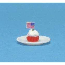 Single Patriot Cupcake W/Flag, Assrt Color Cups