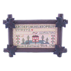 Sampler In Antique Leaf Frame