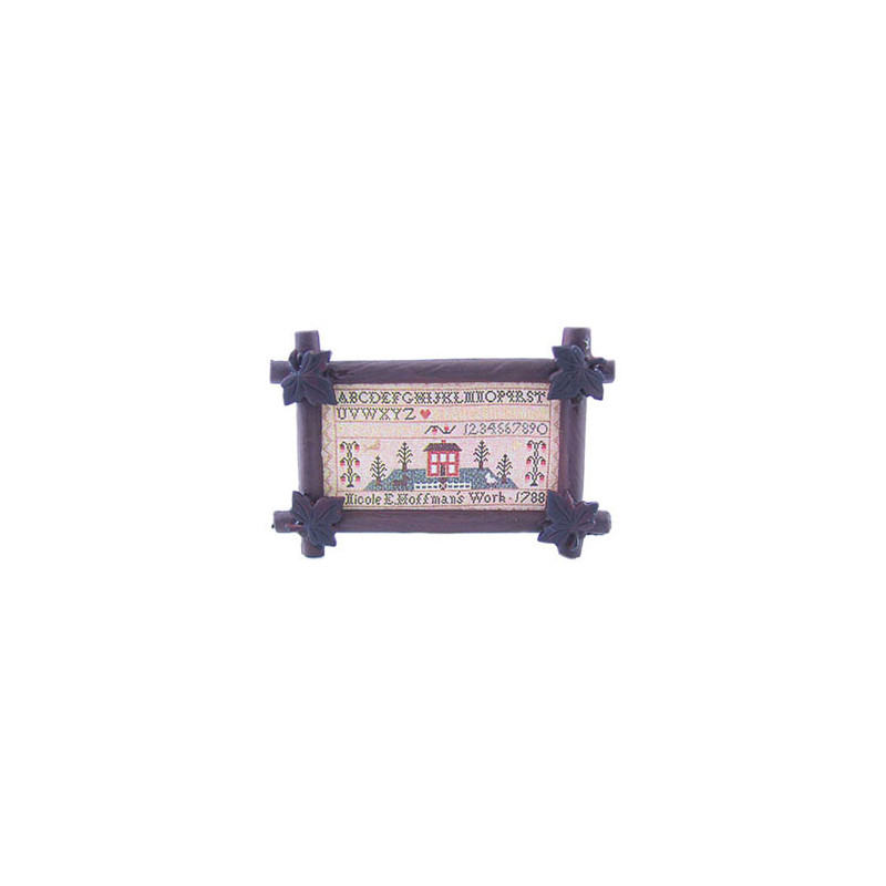 Sampler In Antique Leaf Frame