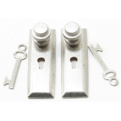 Door Knob W/Key Plate 2/Pk, Satin Nickel