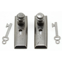 Door Knob W/Key Plate, 2PK, Pewter