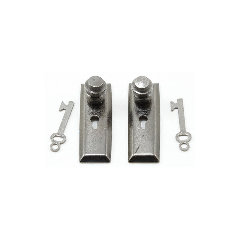 Door Knob W/Key Plate, 2PK, Pewter