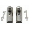 Door Knob W/Key Plate, 2PK, Pewter