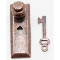 Door Knob W/Key Plate, 2/Pk, Oil Rubbed Bronze