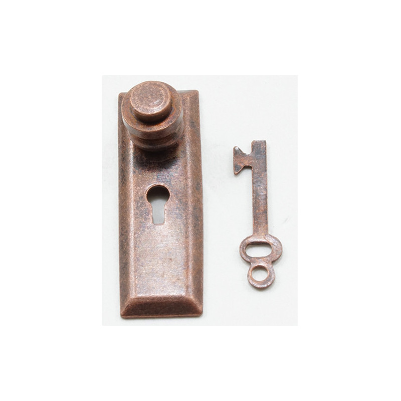 Door Knob W/Key Plate, 2/Pk, Oil Rubbed Bronze