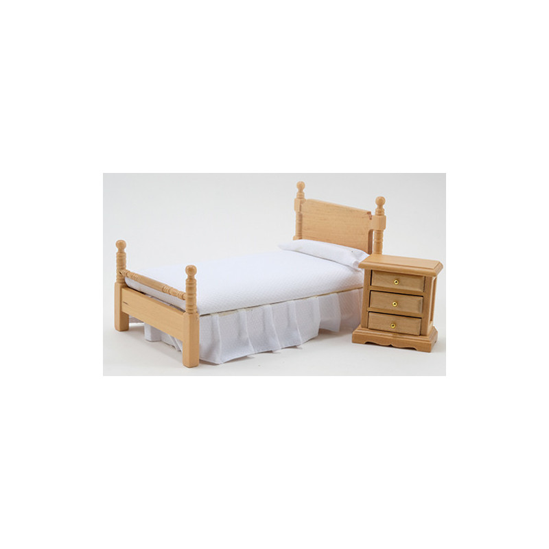 Bed & Night Stand, Oak