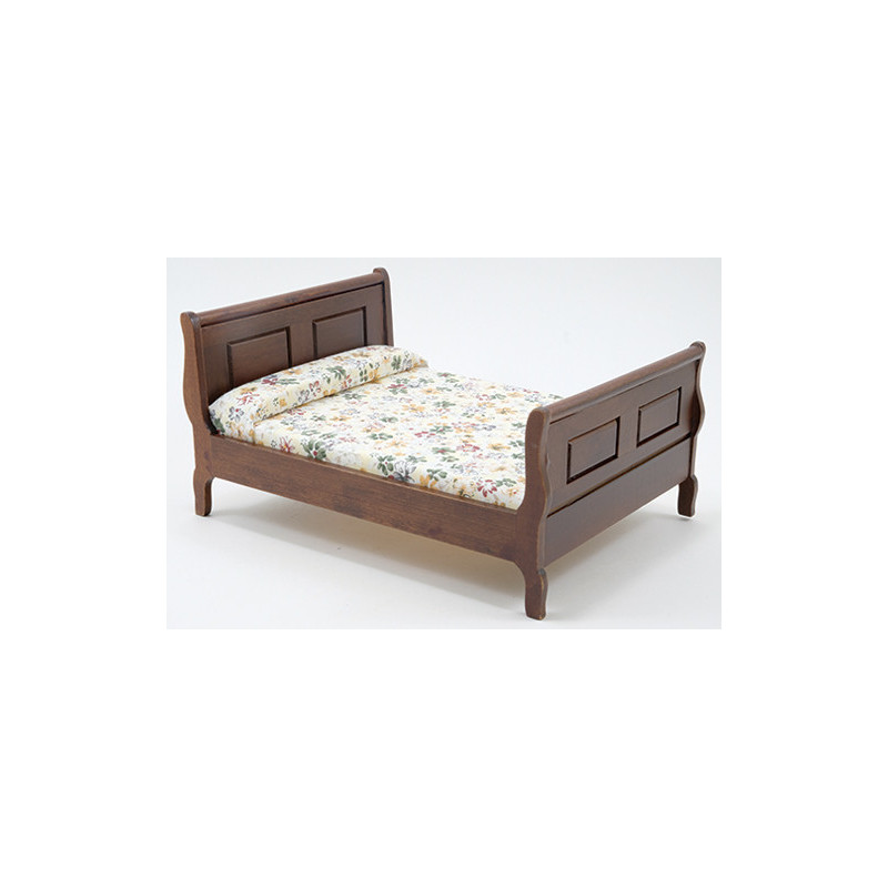 Victorian Walnut Sleigh Bed