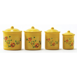 Yellow Canister Set with Decals, 4pc