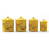 Yellow Canister Set with Decals, 4pc