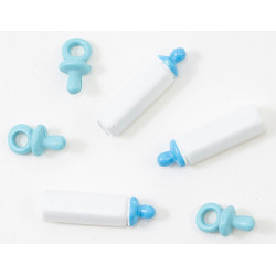 Blue Baby Bottles and Pacifiers Set, 6pc