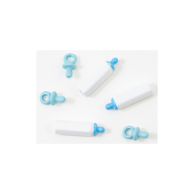 Blue Baby Bottles and Pacifiers Set, 6pc