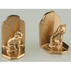 Bookends, Cat, Gold Color