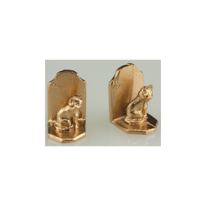 Bookends, Cat, Gold Color