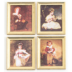 Sm Framed Pictures, Children, 4 Pcs.