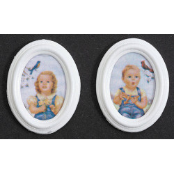 Spring Prints/Wh Oval Frame 2Pc