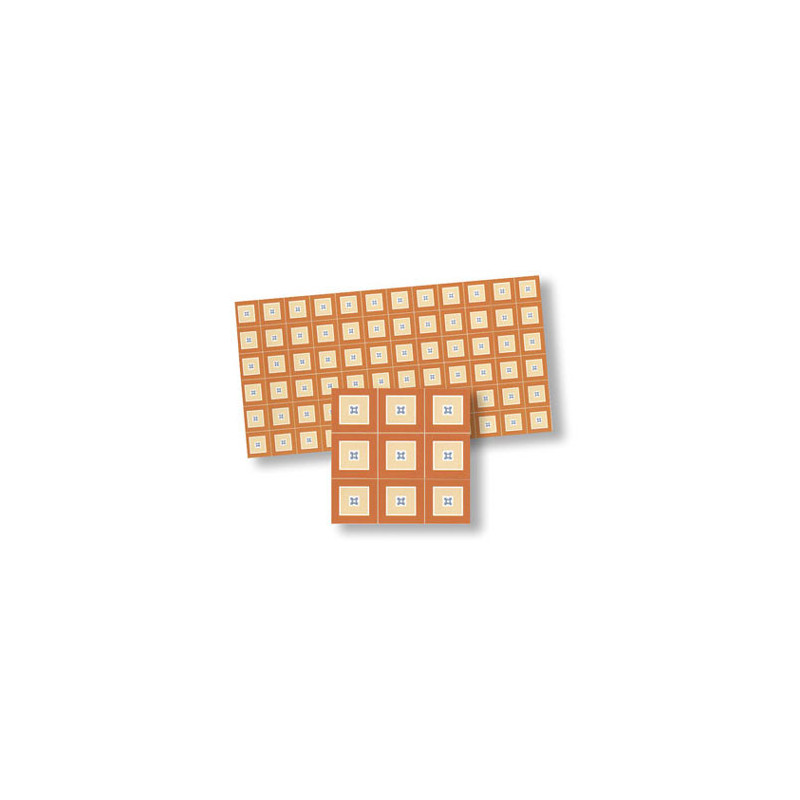 Mosaic Floor Tiles, 4pc