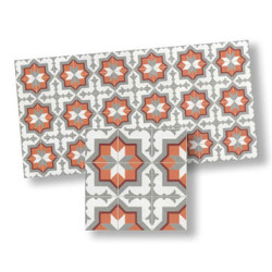 Mosaic Floor Tiles, 4pc