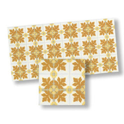 Mosaic Floor Tiles, 4pc