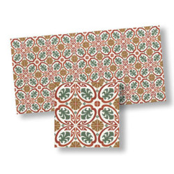 Mosaic Floor Tiles, 4pc