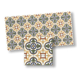Mosaic Floor Tiles, 4pc