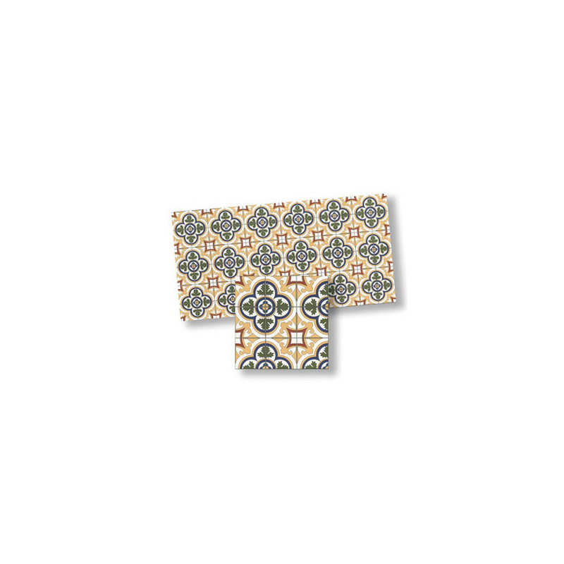 Mosaic Floor Tiles, 4pc