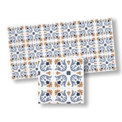 Mosaic Floor Tiles, 4pc