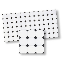 Mosaic Floor Tiles, 4pc