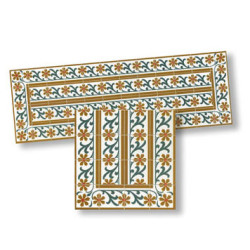 Mosaic Floor Tile Borders, 4pc