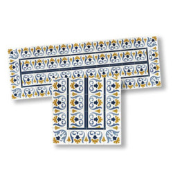 Mosaic Floor Tile Borders, 4pc