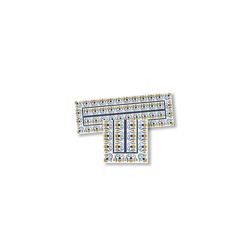 Mosaic Floor Tile Borders, 4pc