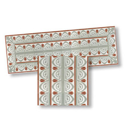 Mosaic Floor Tile Borders, 4pc