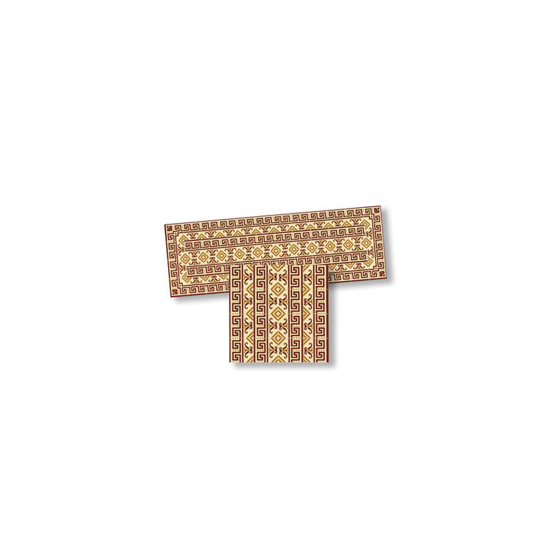 Mosaic Floor Tile Borders, 4pc