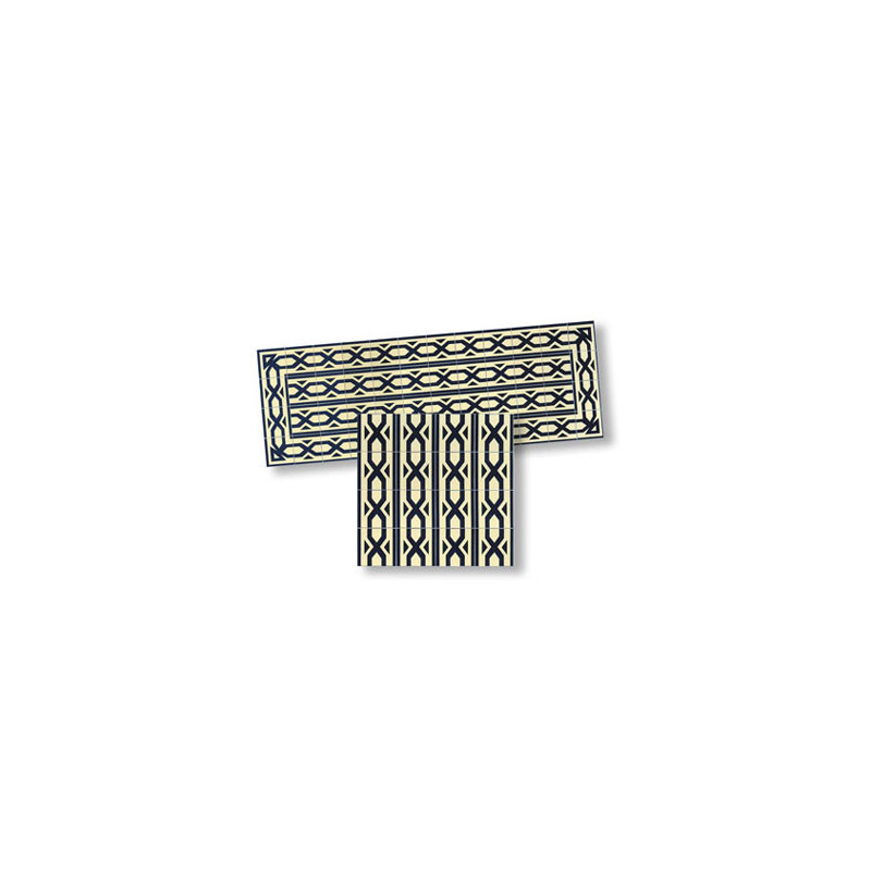 Mosaic Floor Tile Borders, 4pc
