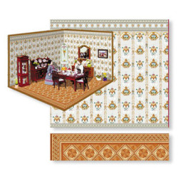 Blue & Gold Floral Room Decorating Kit