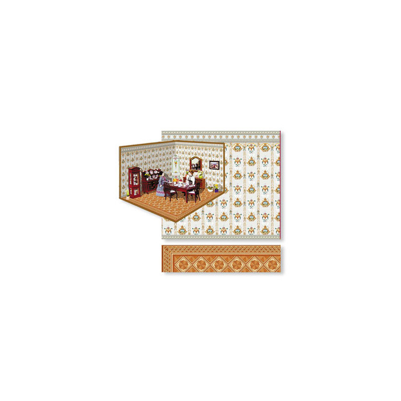 Blue & Gold Floral Room Decorating Kit
