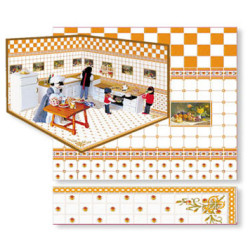 Yellow Checked Kitchen Room Decorating Kit