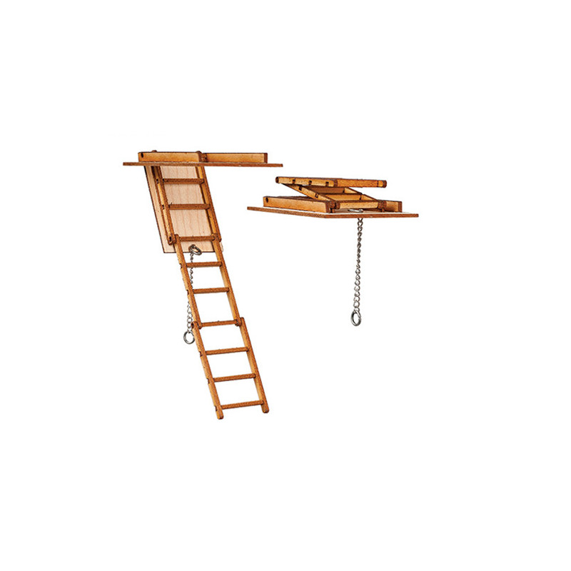 Folding Attic Stairs with Treads, 1/2 Inch Scale