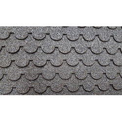 Rounded Tab Asphalt Shingles, Black