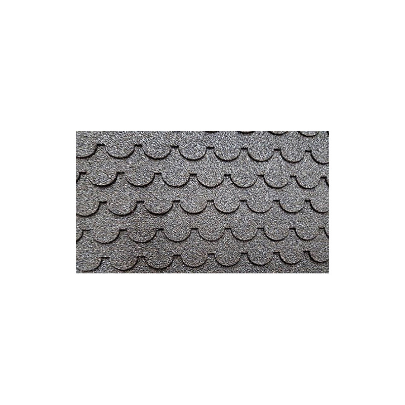 Rounded Tab Asphalt Shingles, Black