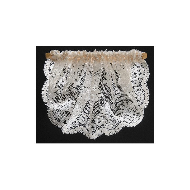 Valance:  Lace with Balloon Valance,Ecru