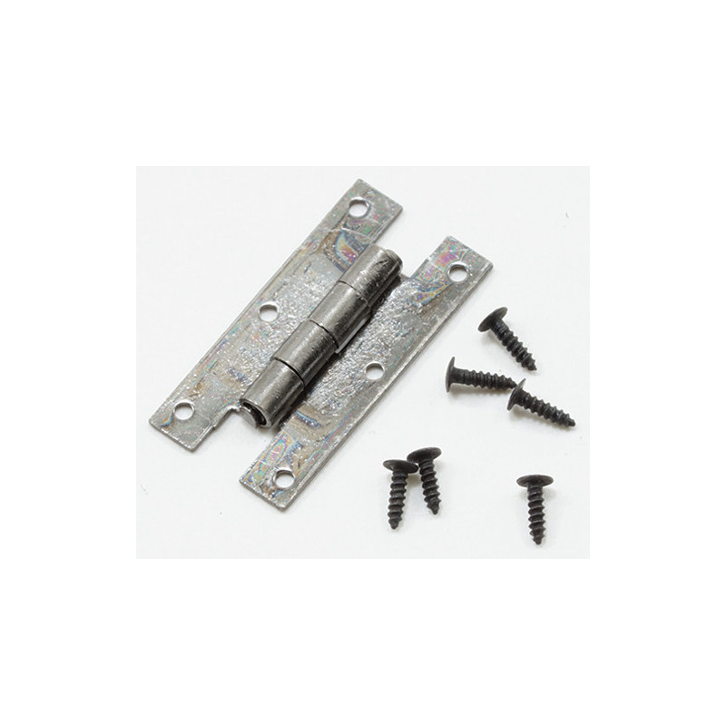H Hinges With Nails, Pewter, 4/Pk