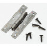 H Hinges With Nails, Pewter, 4/Pk