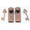 1/2 Scale Door Knob, Keyplate, Keys, Bronze, 6Pk