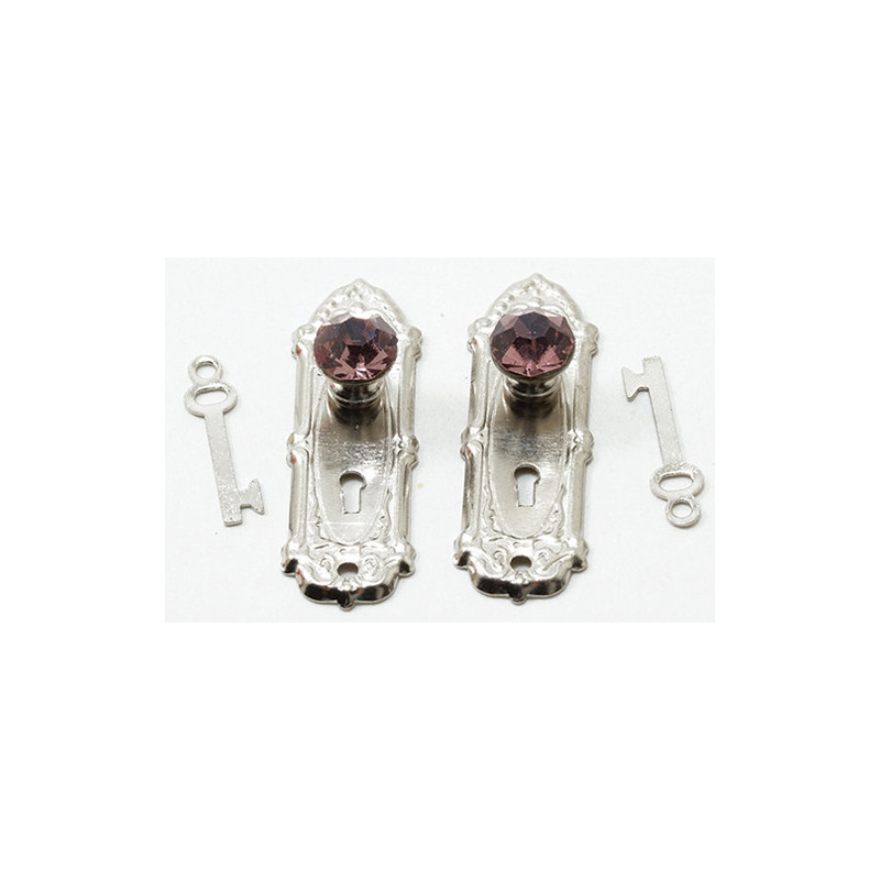 Purple Crystal Opryland Knob, 2/Pk, Satin Nickel
