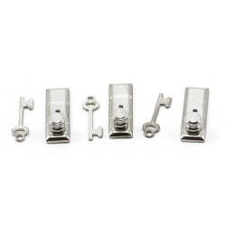 1/2 Scale Door Knob, Keyplate/Key, 6Pk, Satin Nick