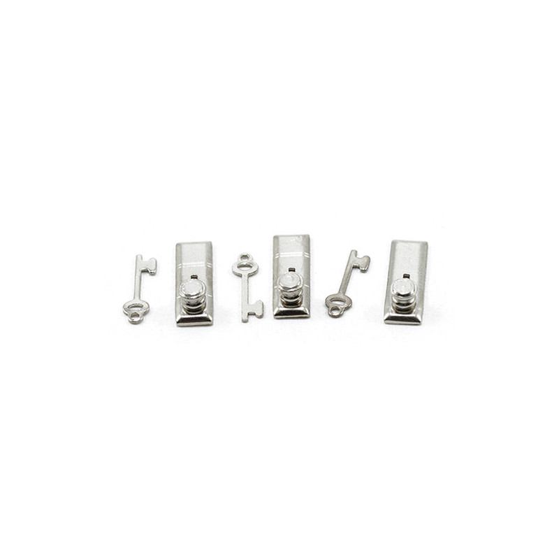 1/2 Scale Door Knob, Keyplate/Key, 6Pk, Satin Nick