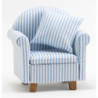 Chair with Pillow, Blue/White Stripe