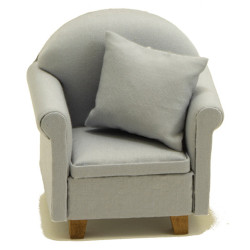 Chair with Pillow, Gray